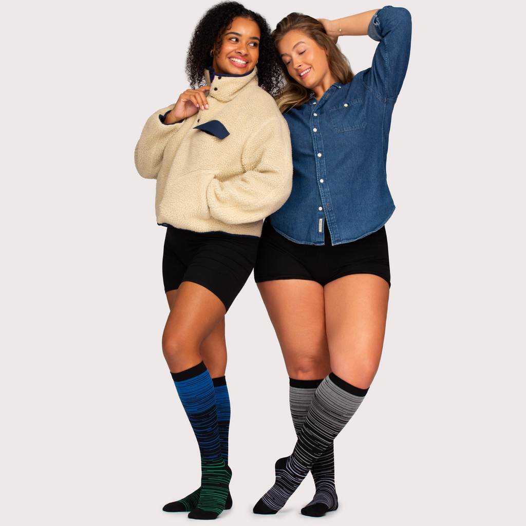 Calcetines de Compresión Mija™ Talla Ancha (Rayas)