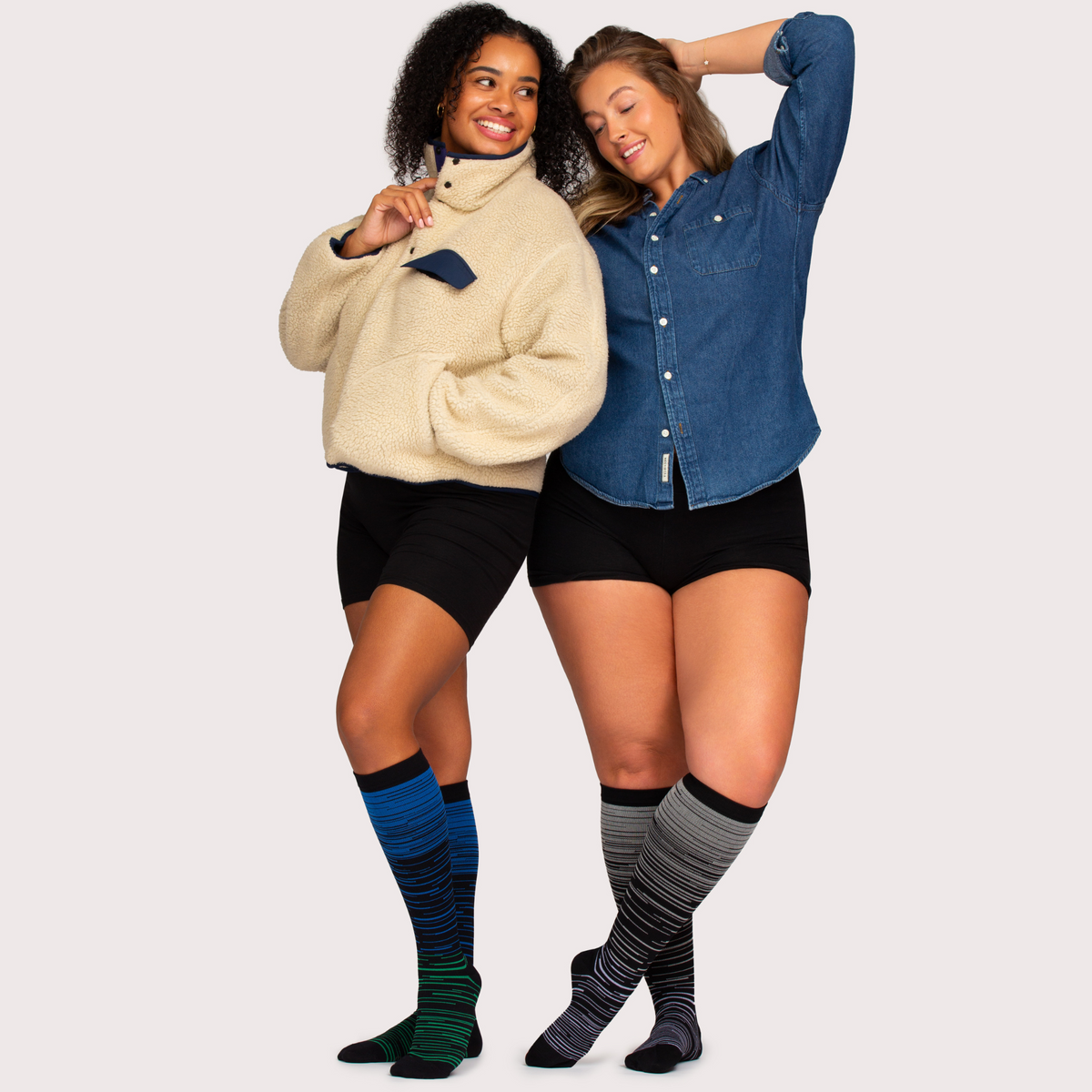 Calcetines de Compresión Mija™ Talla Ancha (Rayas)